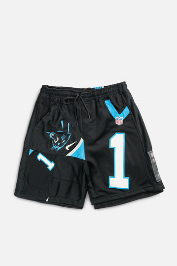 Unisex Rework Carolina Panthers NFL Jersey Shorts - S
