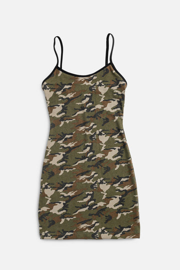 Rework Camo Strappy Dress - XS