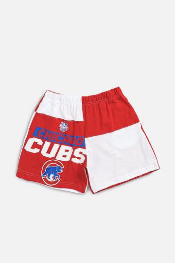 Unisex Rework Chicago Cubs MLB Patchwork Tee Shorts - S