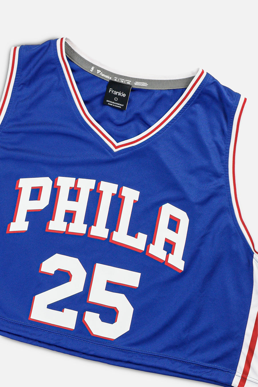 Rework Philadelphia 76ers NBA Crop Jersey - L