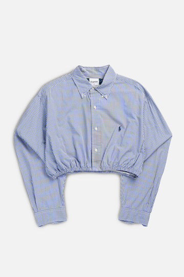 Rework Oxford Cinch Crop Shirt - XL