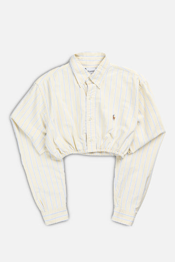 Rework Oxford Cinch Crop Shirt - XS