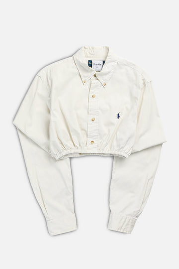 Rework Oxford Cinch Crop Shirt - XS