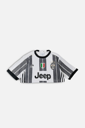 Rework Crop Juventus Soccer Jersey - XS