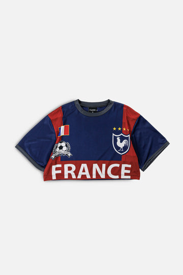 Rework Crop France Soccer Jersey - XS