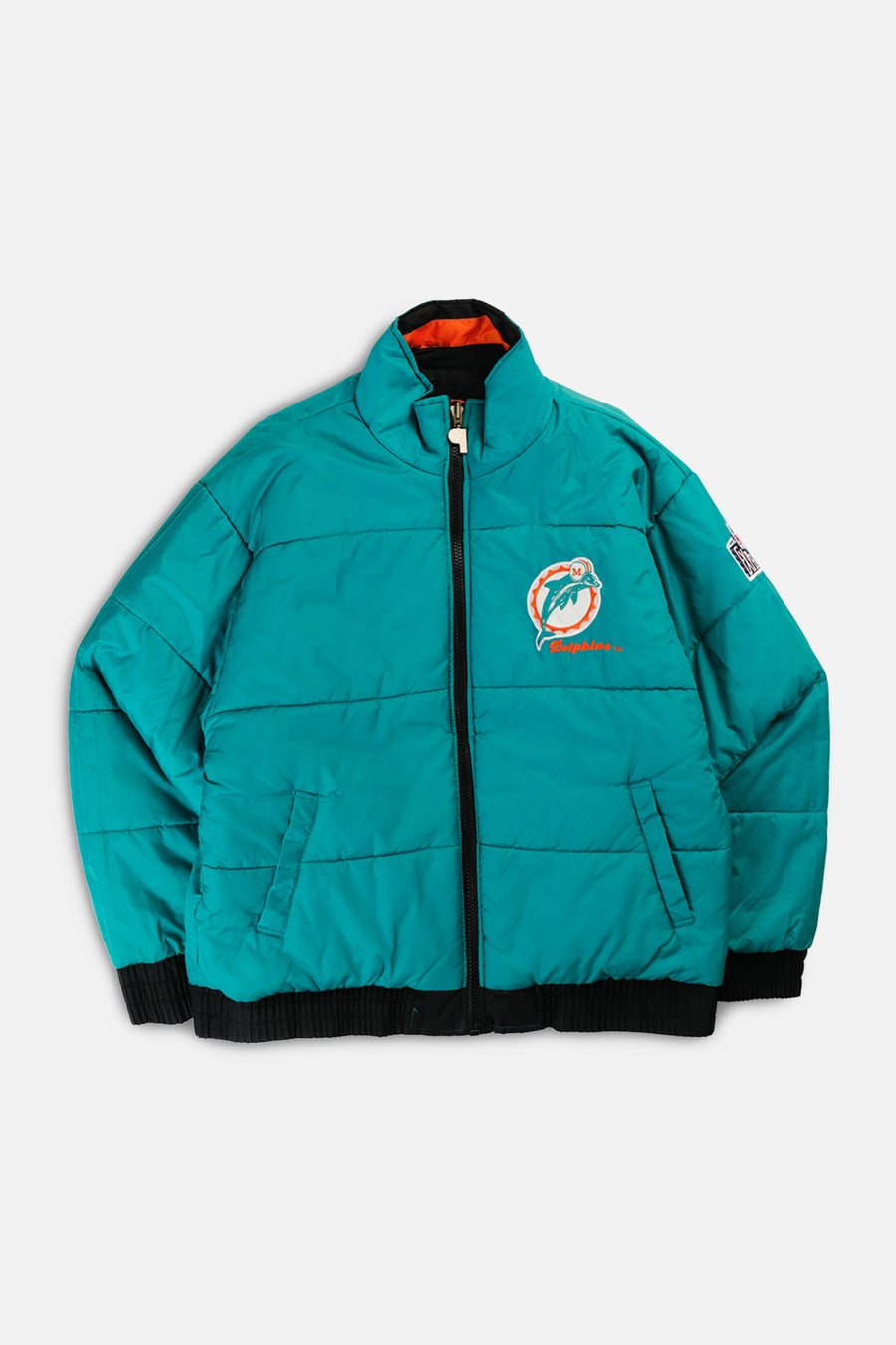 Vintage Miami Dolphins NFL Reversible Puffer Jacket - L