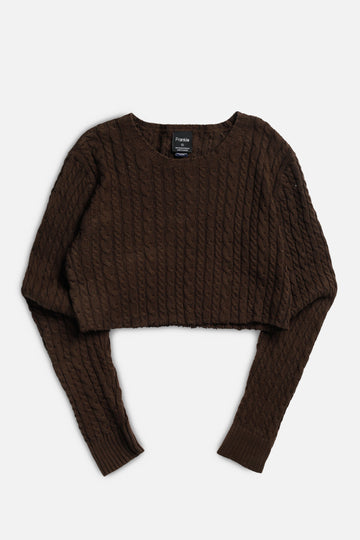 Rework Crop Knit Sweater - M