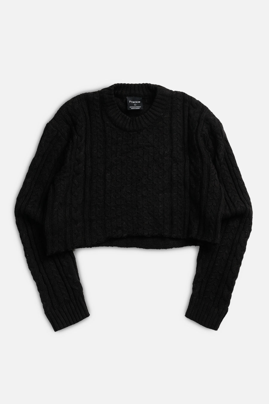 Rework Crop Knit Sweater - L