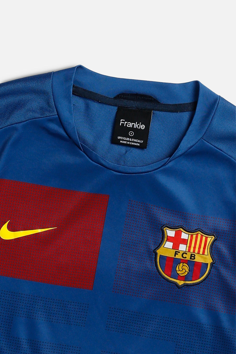 Rework Crop Barcelona Soccer Jersey - S