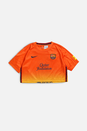 Rework Crop Barcelona Soccer Jersey - S