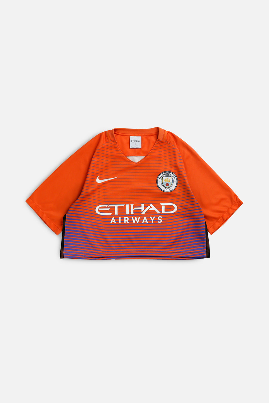 Rework Crop Manchester City Soccer Jersey - L