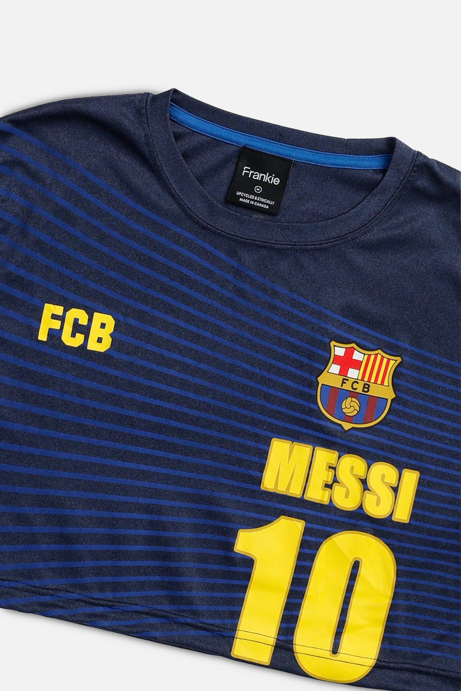 Rework Crop Barcelona Soccer Jersey - M