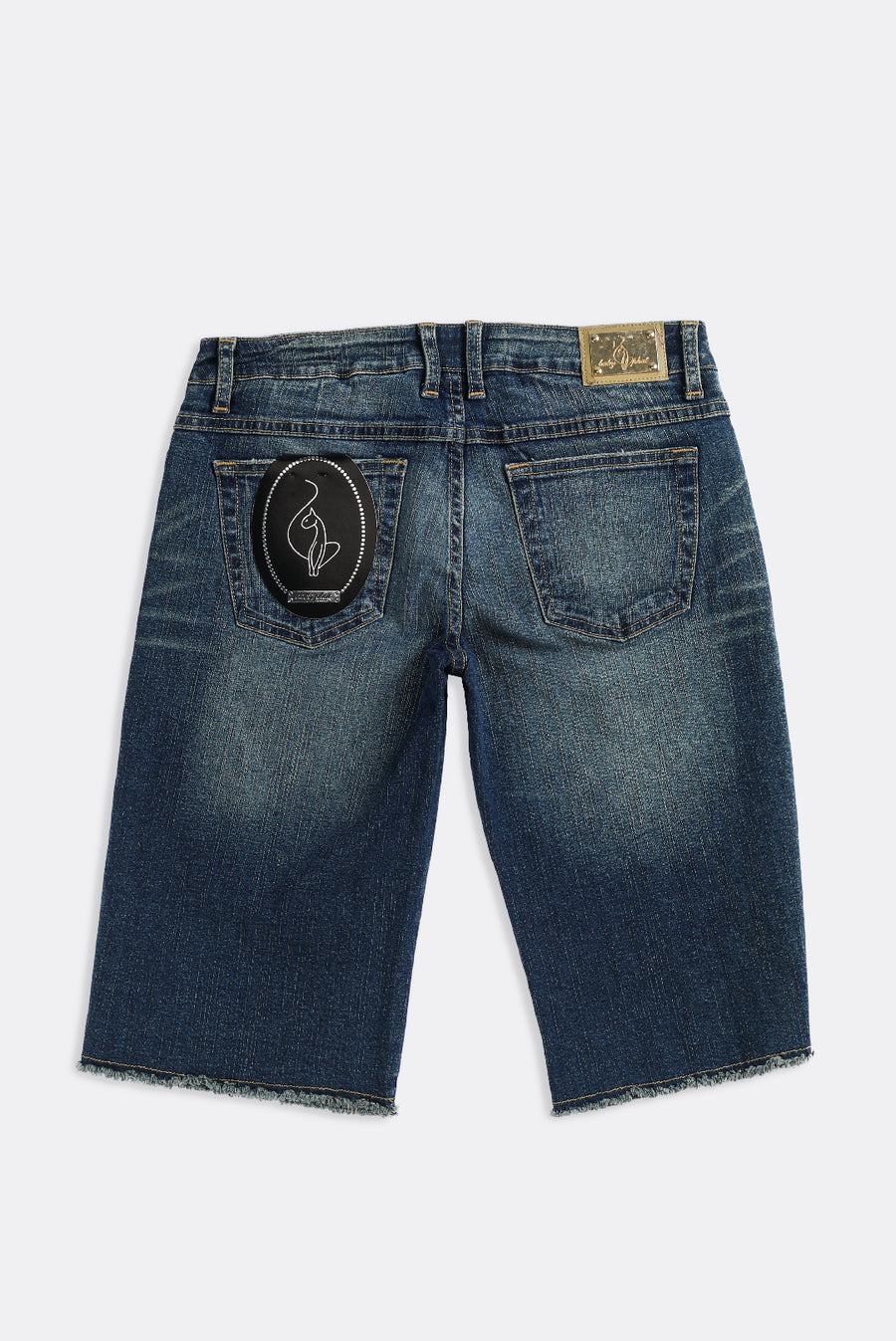Deadstock Baby Phat Dark Wash Bedazzled Denim Shorts - W30, W32