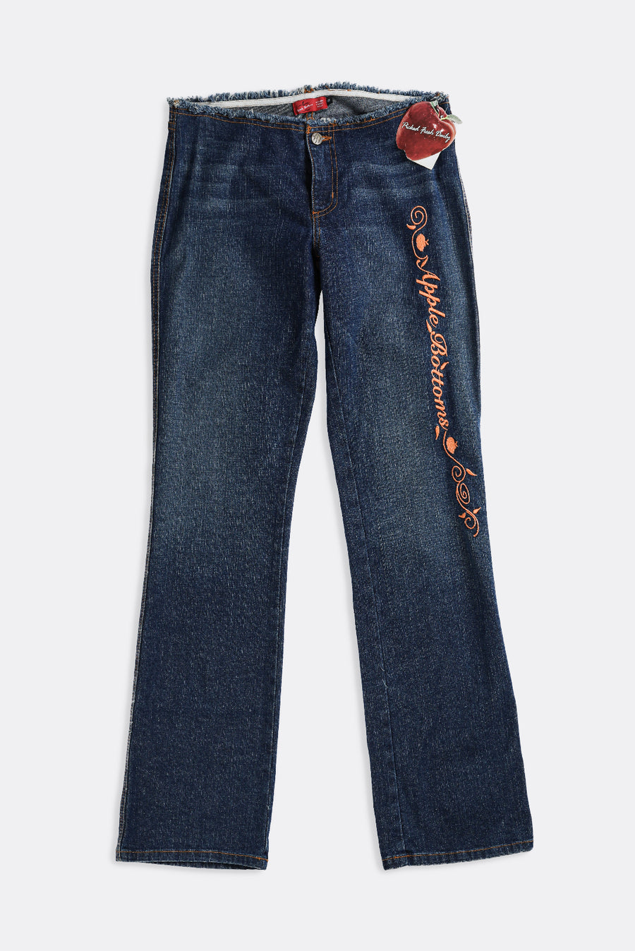 Deadstock Apple Bottom Orange Embroidered Denim Pants - W31