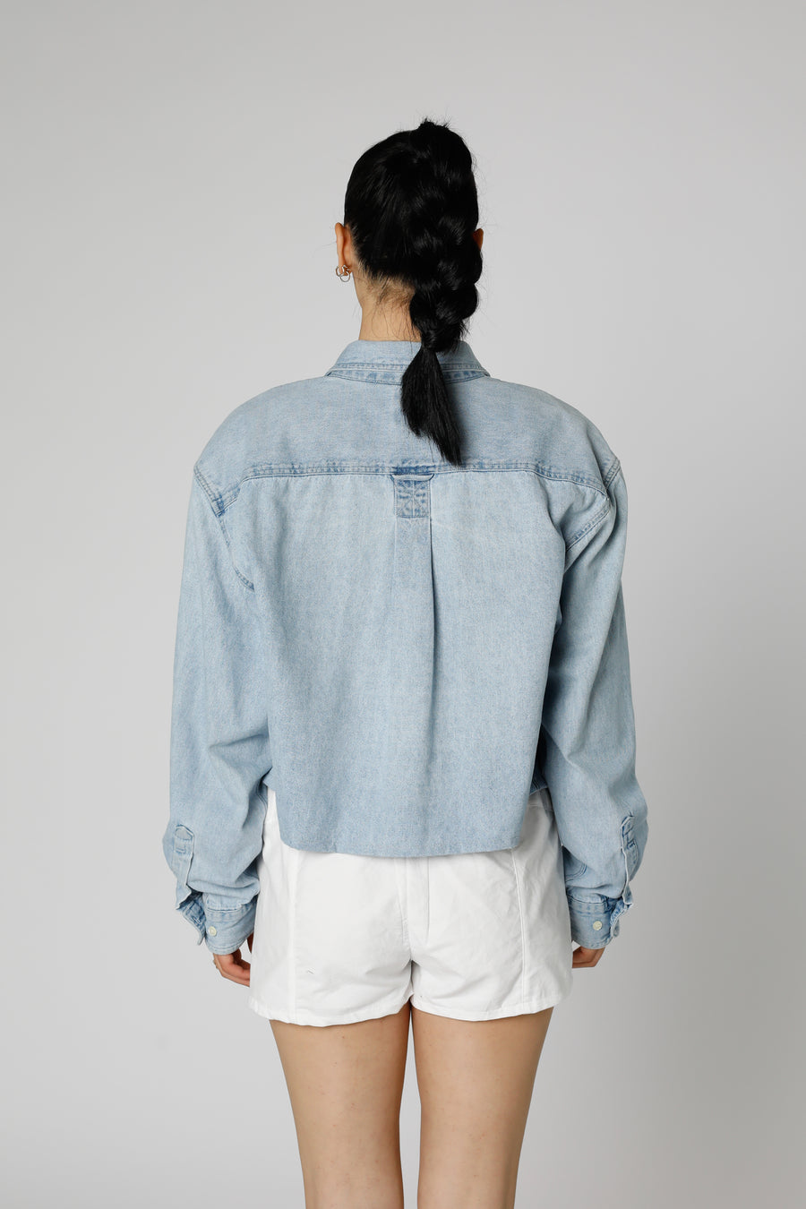 Rework Chambray Waist Crop - M