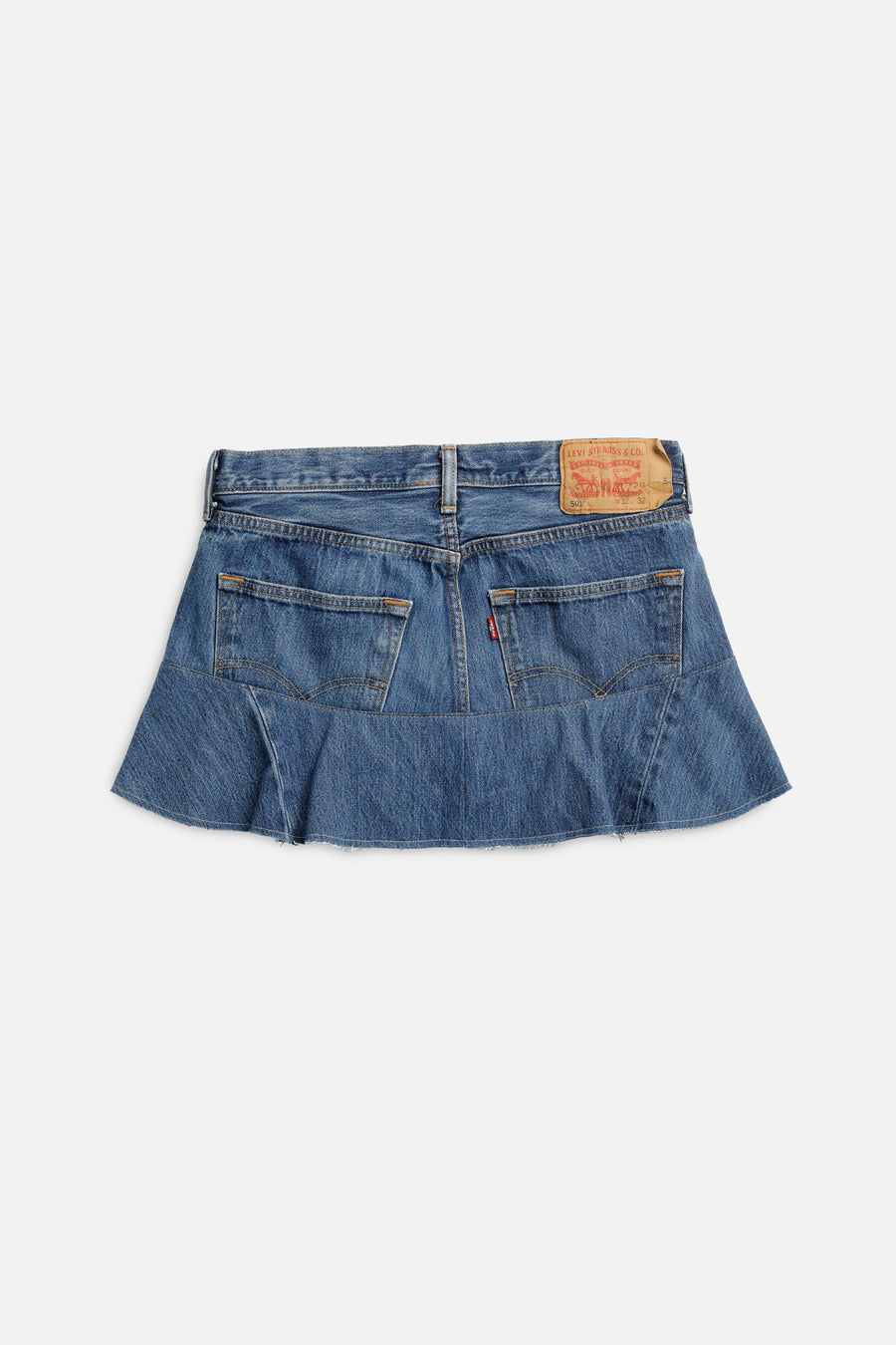 Rework Denim Flounce Skirt M Frankie Collective