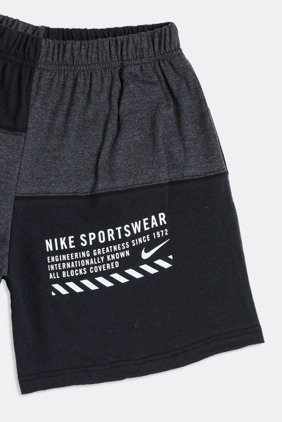 Unisex Rework Nike Patchwork Tee Shorts - M
