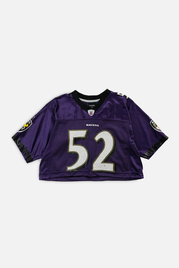 Rework Baltimore Ravens Crop NFL Jersey - S