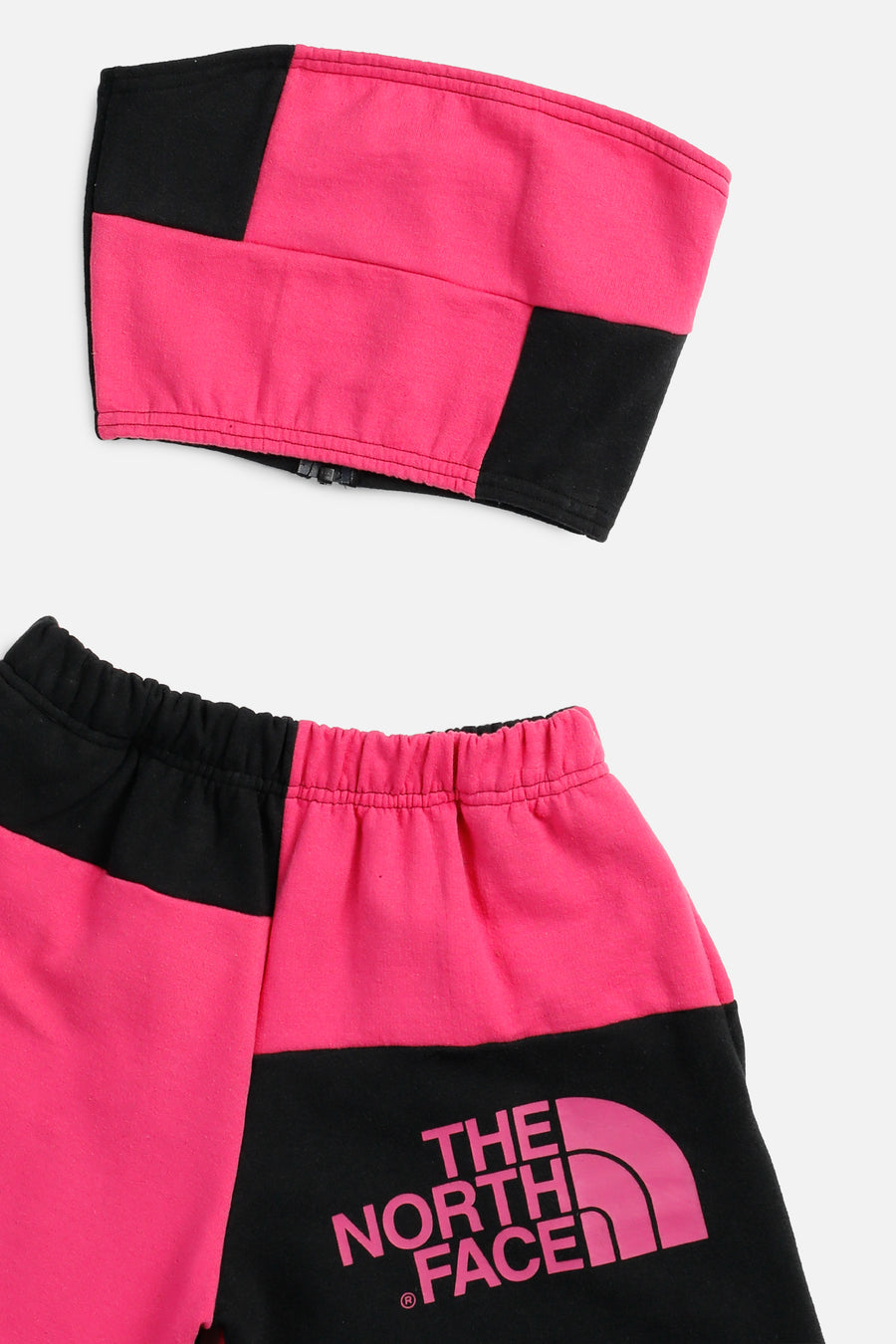 Rework North Face Patchwork Sweatshorts Set - XS