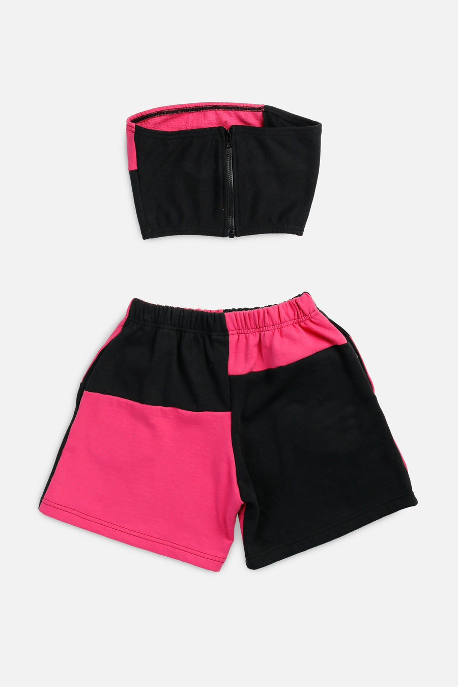 Rework North Face Patchwork Sweatshorts Set - XS