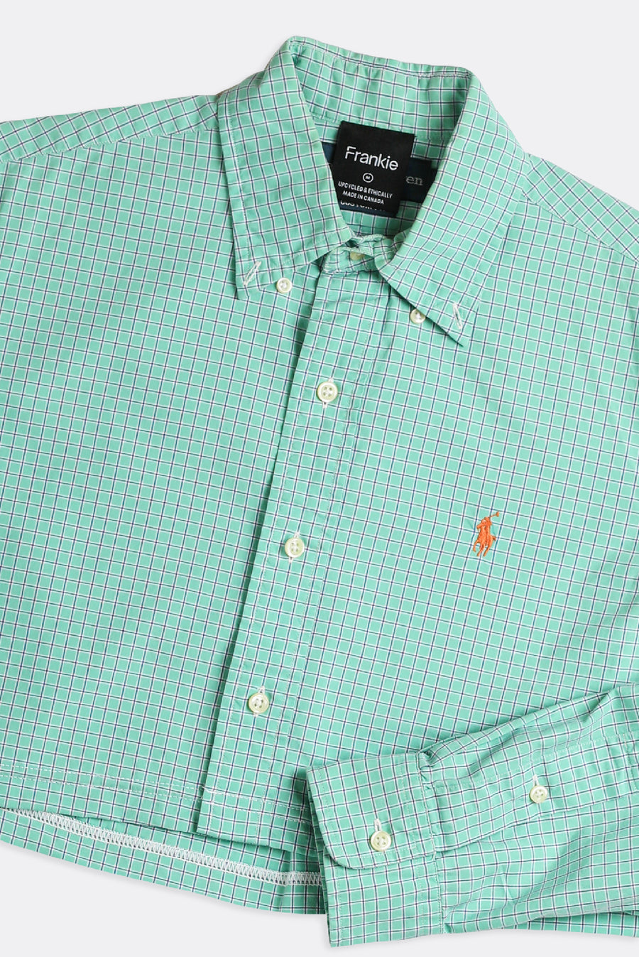Rework Polo Oxford Crop Shirt - M