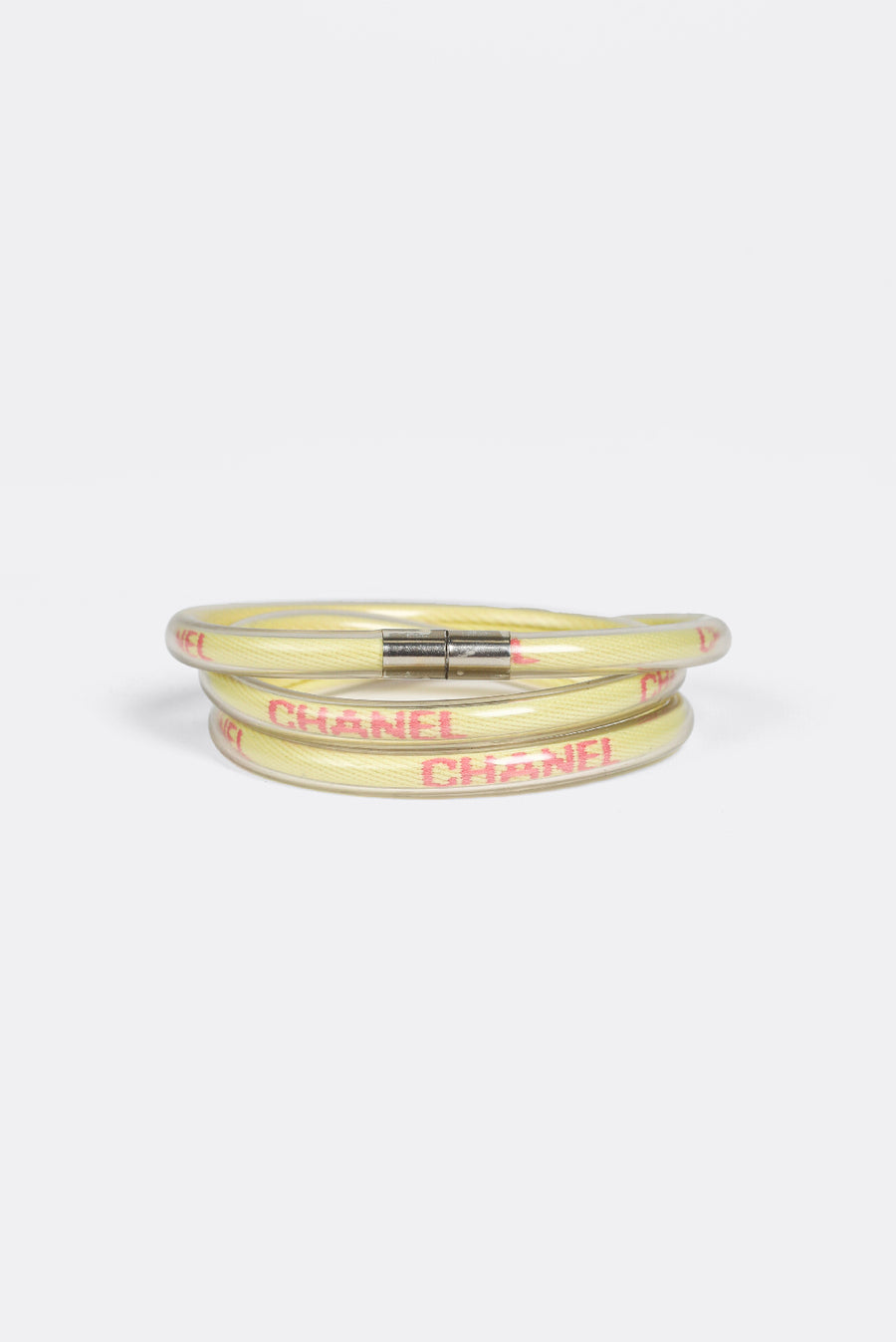 Vintage Chanel Logo Wrap-Around Tube Bracelet
