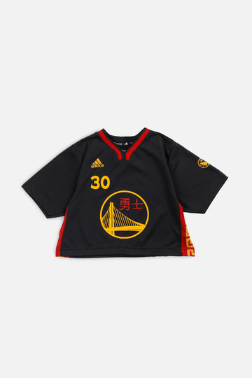 Rework Golden State Warriors NBA Crop Jersey - XS