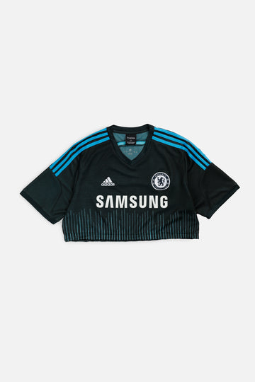 Rework Crop Chelsea Soccer Jersey - L