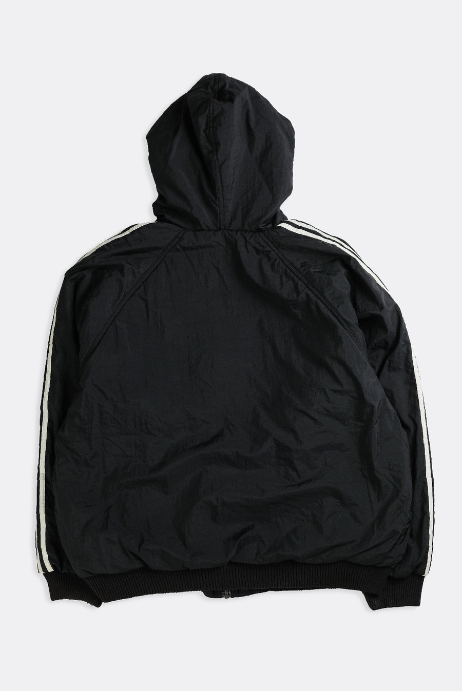 Adidas Reversible Hooded Jacket Y2K Windbreaker Black Grey 