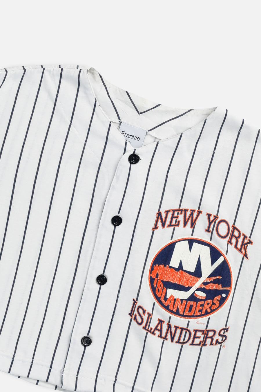 Rework Crop NY Islanders NHL Baseball Jersey - L