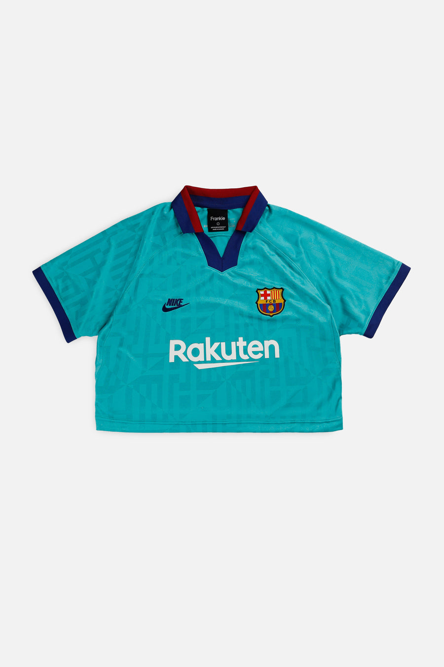 Rework Crop Barcelona Soccer Jersey - L