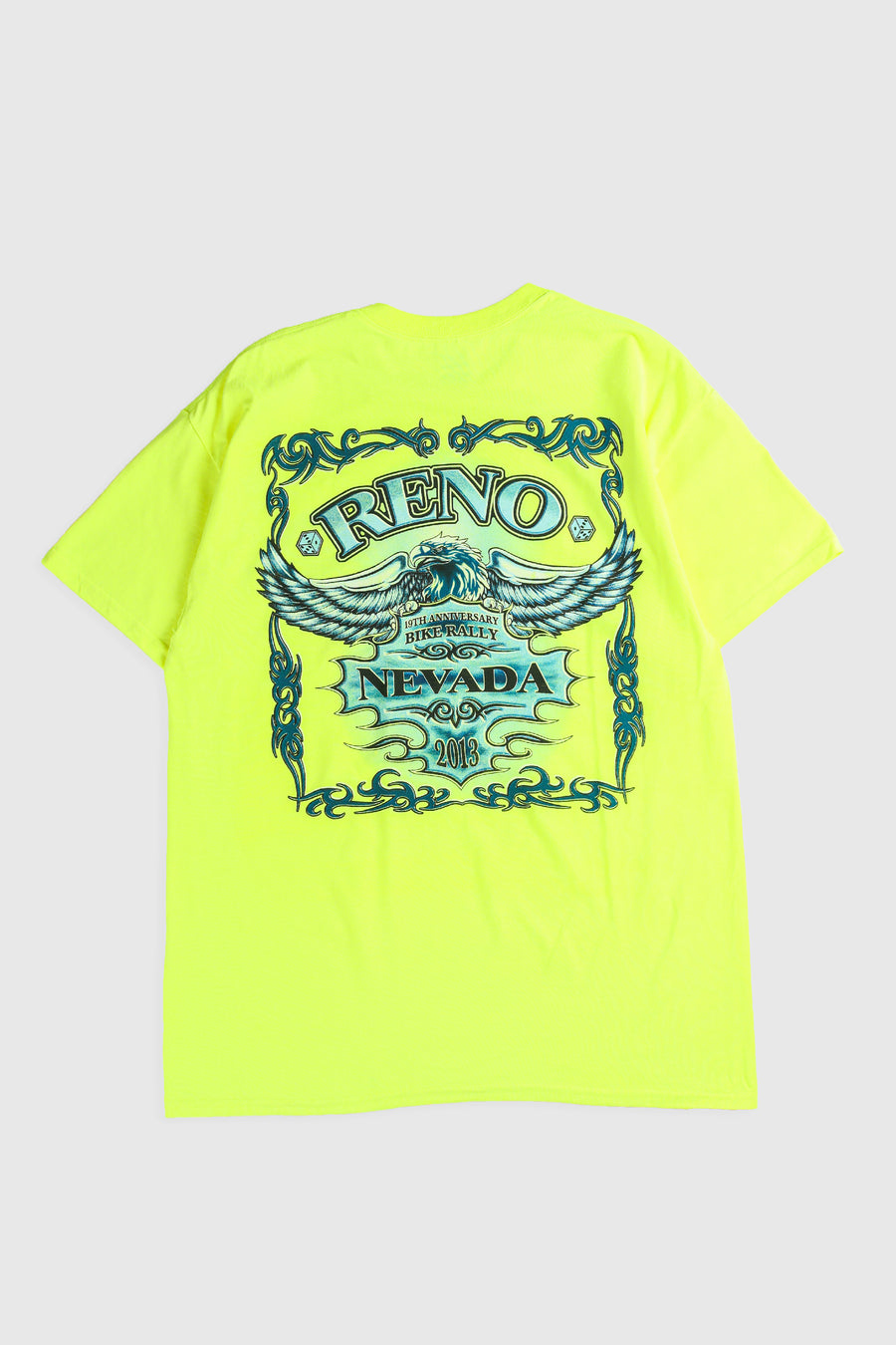 Deadstock Reno Bike Rally Tee - Neon Yellow, Mustard, White