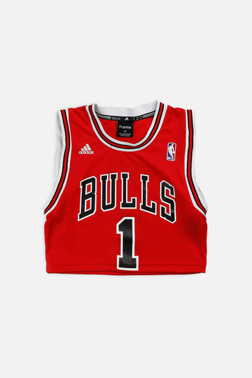 Rework Chicago Bulls NBA Crop Jersey - XS