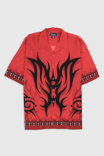 Deadstock Dragonfly Red Tribal Camp Shirt - XXXL