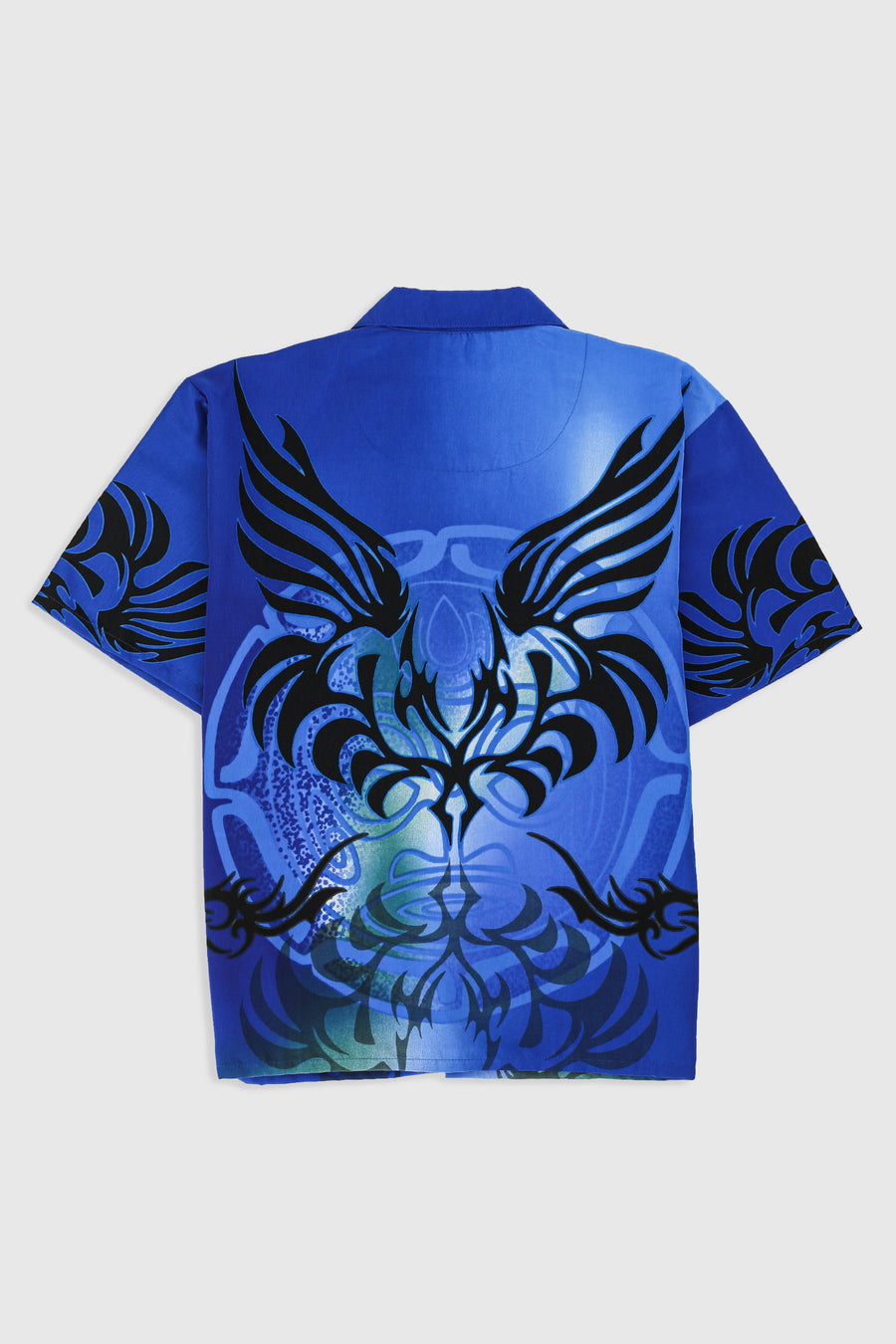 Deadstock Dragonfly Blue Tribal Camp Shirt - M, L, XXL