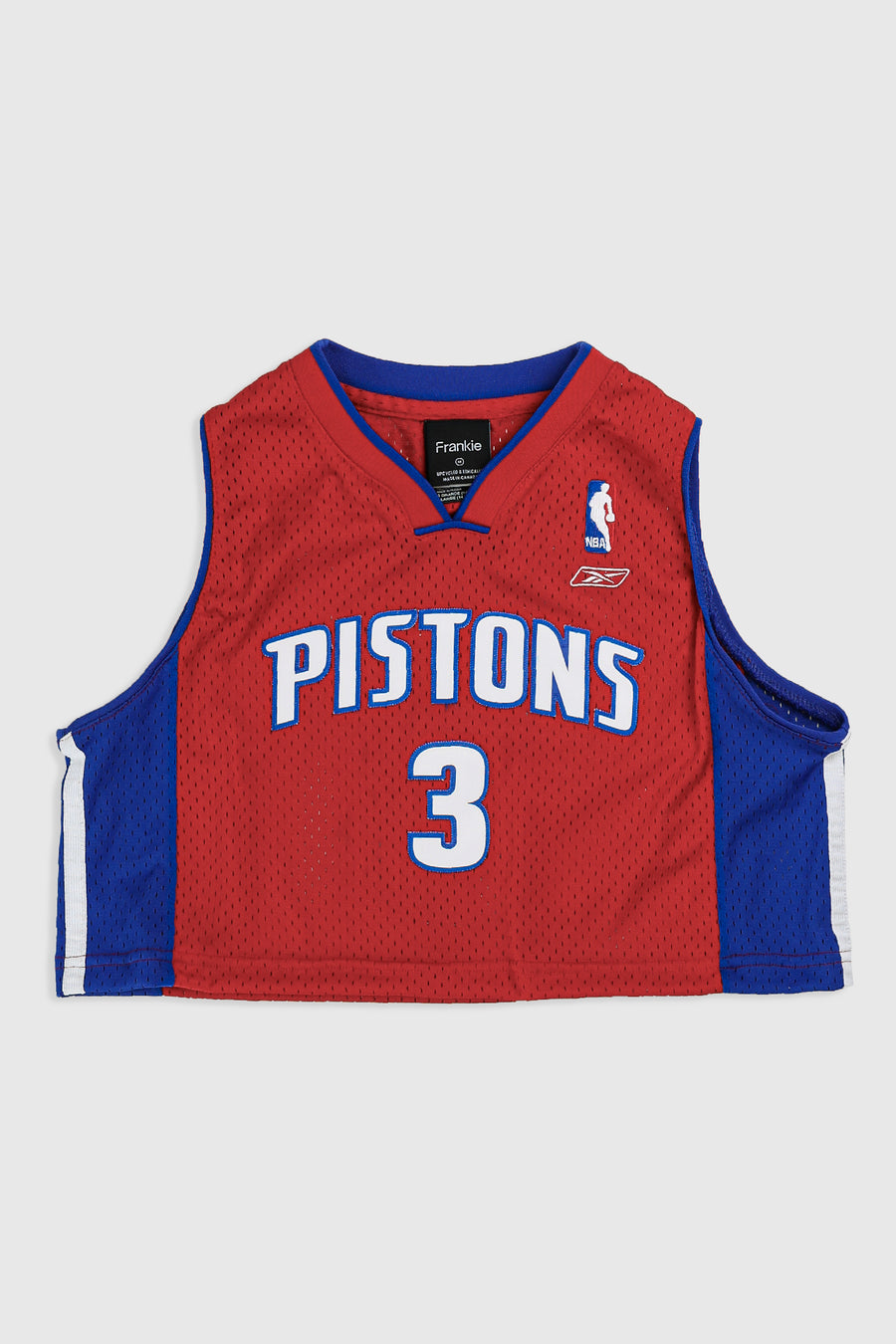 Rework Detroit Pistons Crop Jersey - M
