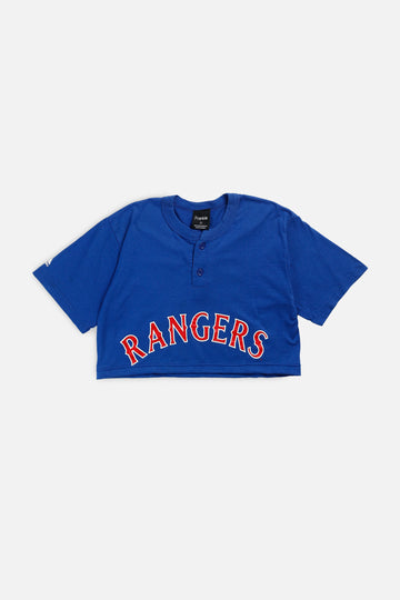 Rework Texas Rangers MLB Crop Tee - S