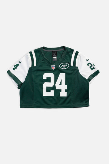 Rework Crop NY Jets NFL Jersey - L