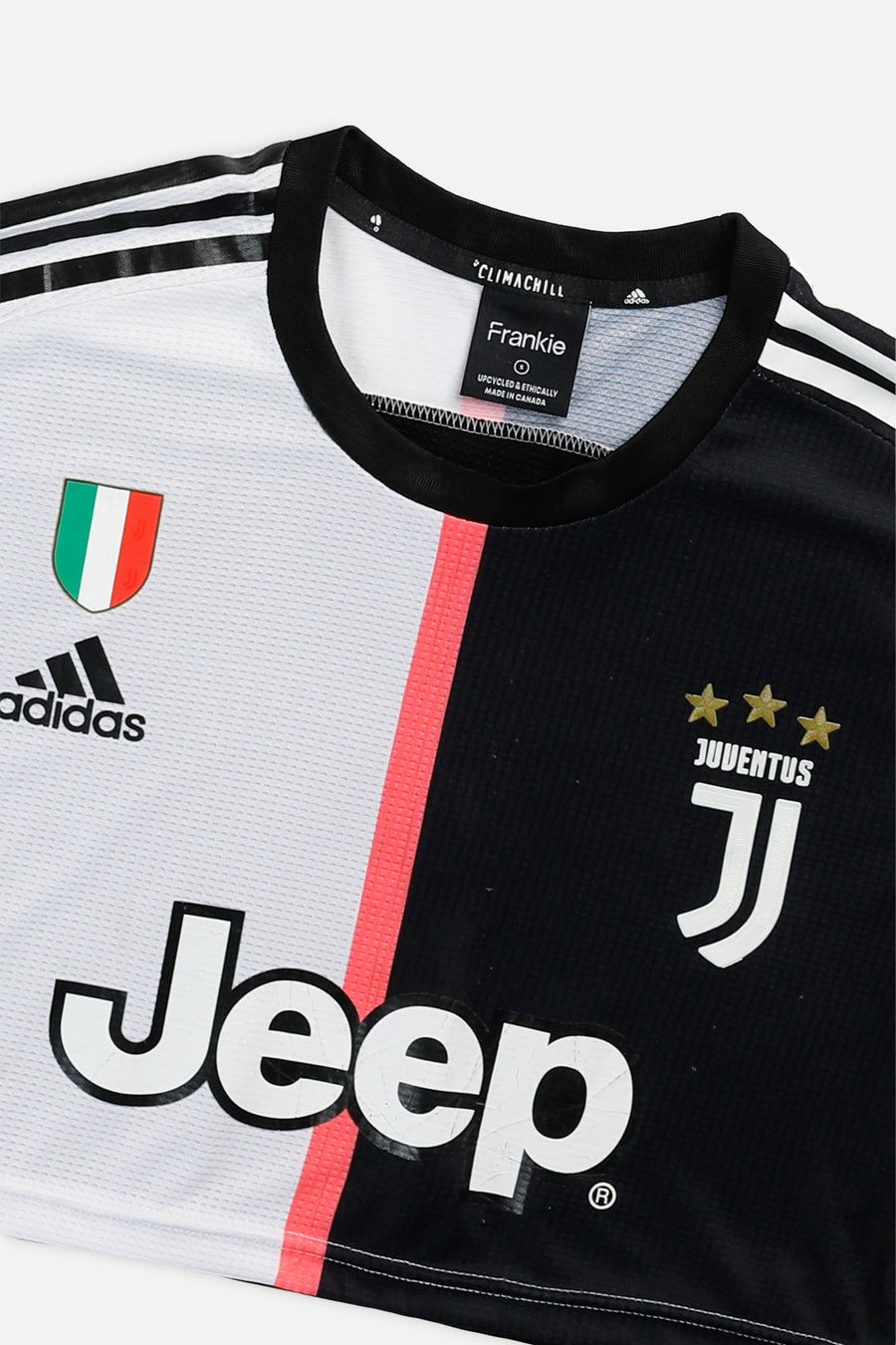 Rework Crop Juventus Soccer Jersey - S