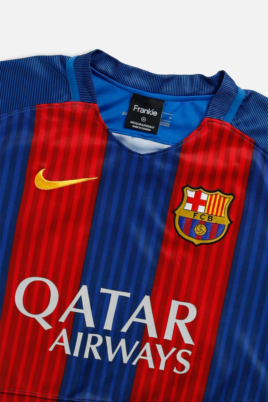 Rework Crop Barcelona Soccer Jersey - M