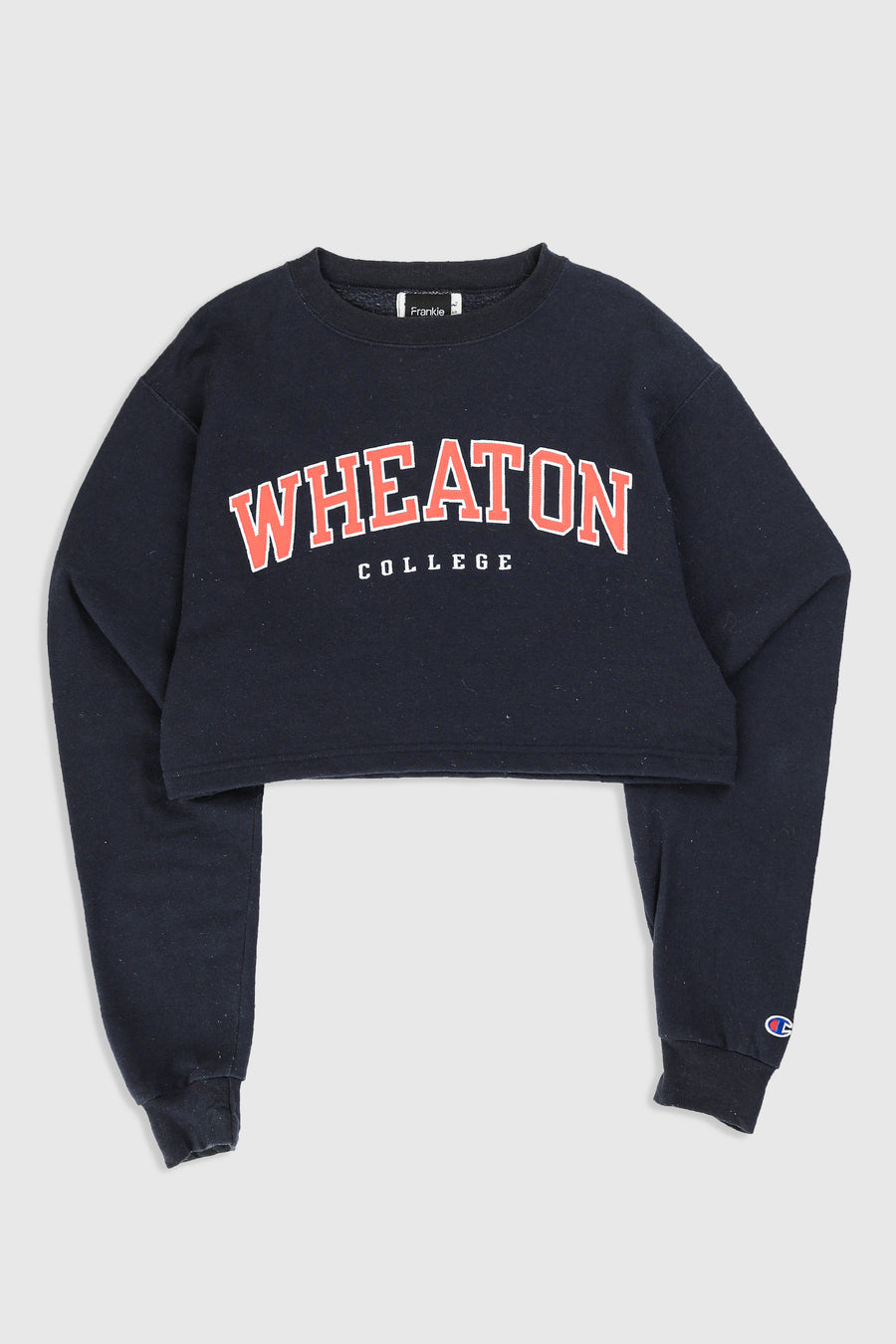 Rework Wheaton University Crop Sweatshirt - L
