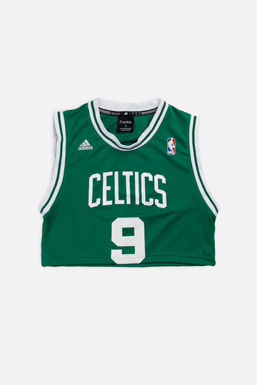 Rework Boston Celtics NBA Crop Jersey - S