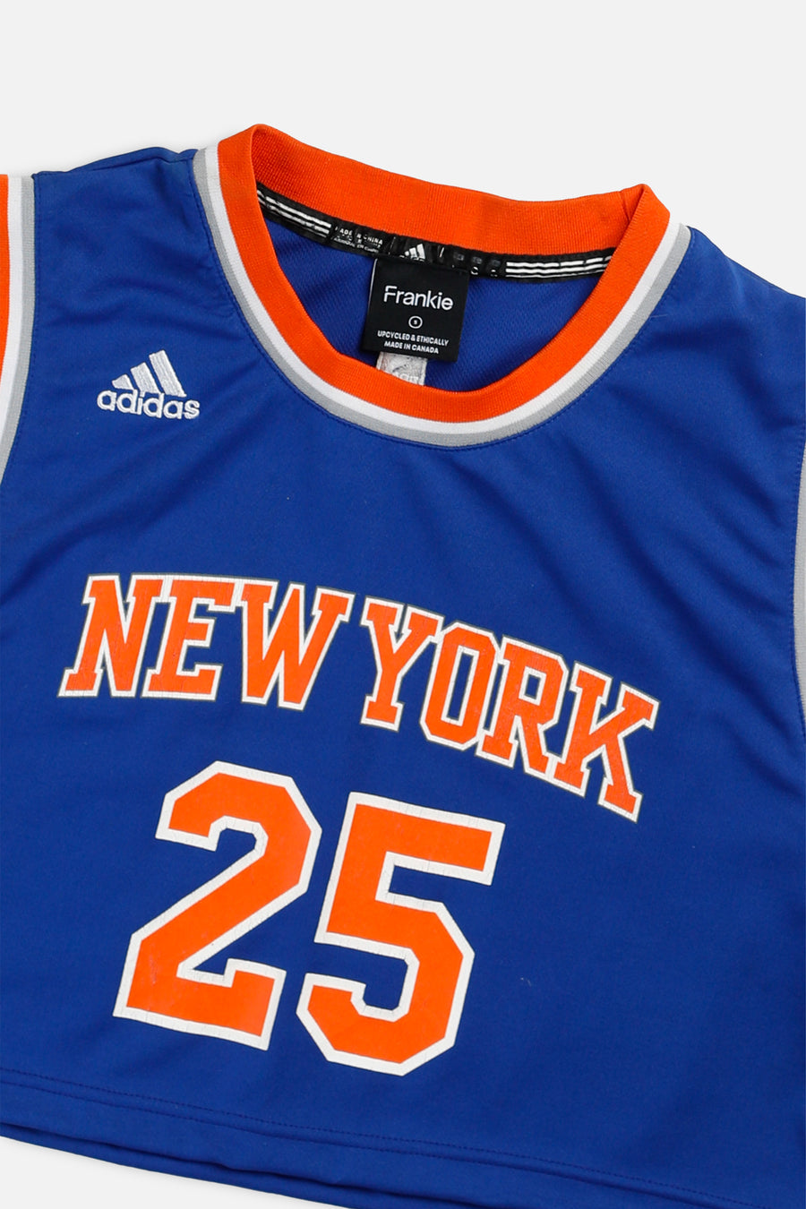 Rework NY Knicks NBA Crop Jersey - S