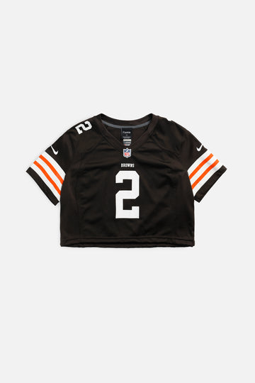 Rework Crop Cleveland Browns NFL Jersey - L