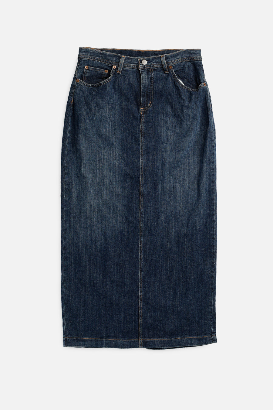 Vintage Denim Midi Skirt - M