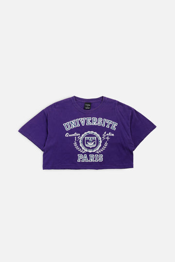 Rework Paris University Crop Tee - L