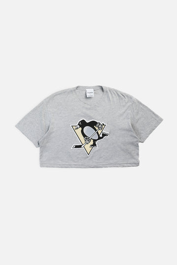 Rework Pittsburgh Penguins NHL Crop Tee - L