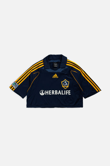 Rework Crop LA Galaxy Soccer Jersey - L