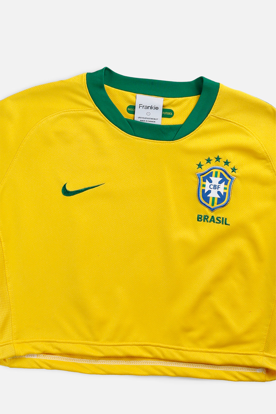 Rework Crop Brazil Soccer Jersey - L