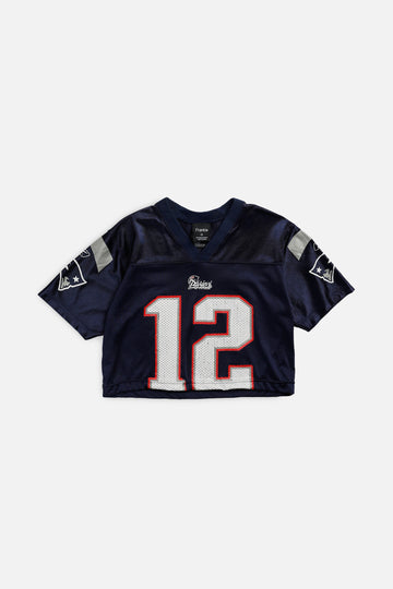 Rework Crop New England Patriots NFL Jersey - XS